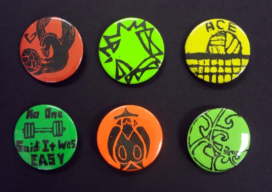 Turning prints into buttons is a great fundraiser and a fun way to teach Contrast.