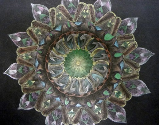 Metallic mandalas are a relaxing way to teach Emphasis and Proportion.