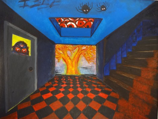 Students discussed their artwork with a panel of judges for the VASE Art Contest.