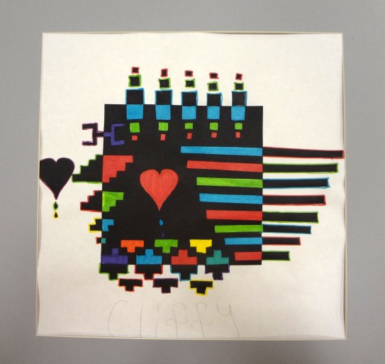 Abstract or Realistic? A student-led approach to teaching the element of Space. Students chose between creating a drawing using perspective or a notan using positive and negative space.