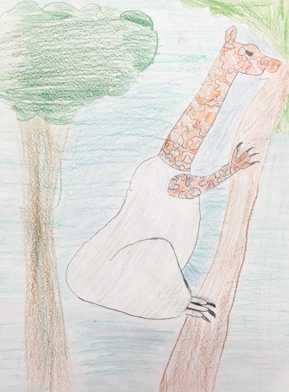 4th grade students practice observational drawing by creating hybrid creatures.