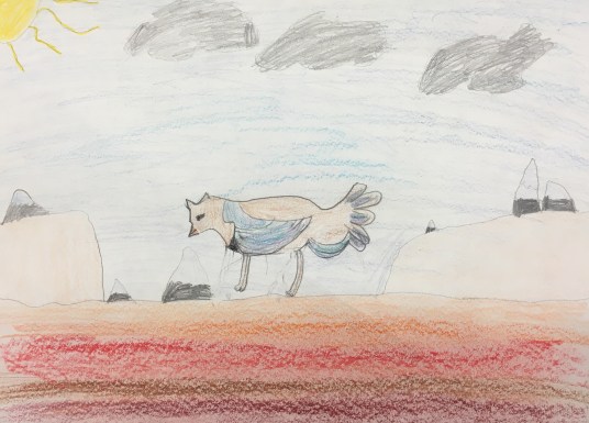 4th grade students practice observational drawing by creating hybrid creatures.