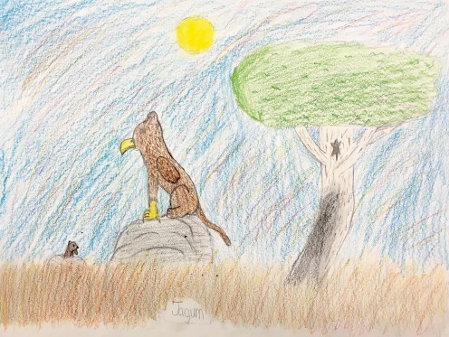 4th grade students practice observational drawing by creating hybrid creatures.