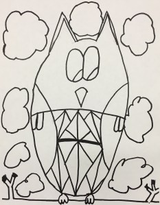 Students draw a coloring page, then color a photocopy of a classmate's drawing.