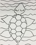 Students draw a coloring page, then color a photocopy of a classmate's drawing.
