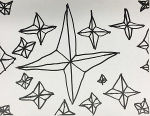 Students draw a coloring page, then color a photocopy of a classmate's drawing.