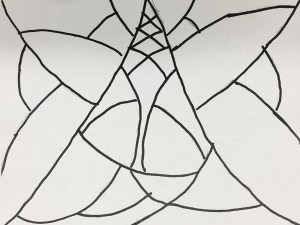 Students draw a coloring page, then color a photocopy of a classmate's drawing.