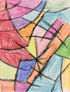 Students draw a coloring page, then color a photocopy of a classmate's drawing.