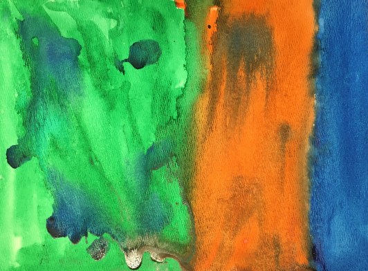 Students create artwork using watercolor washes inspired by Rothko.