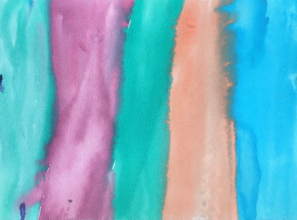 Students create artwork using watercolor washes inspired by Rothko.