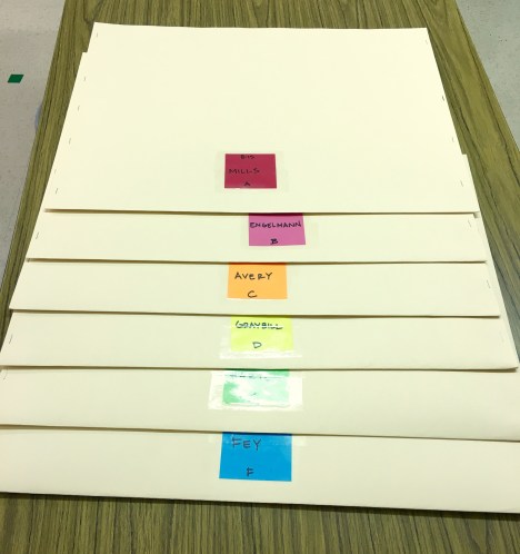 Use color coordination to organize complicated elementary art class schedules.