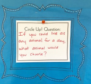 End art class with Circle Up! questions that get kids thinking creatively.