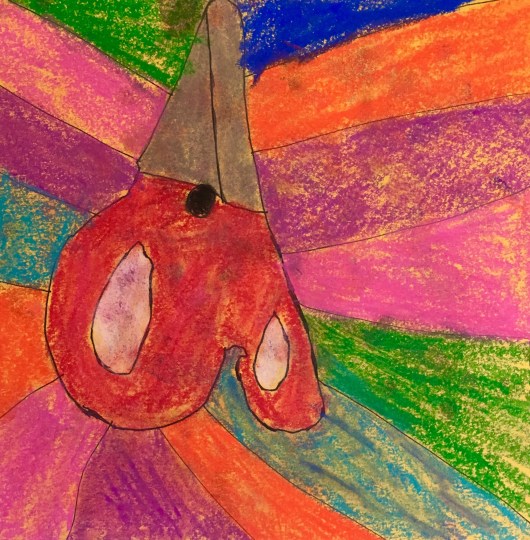 Students create observational drawings using chalk pastel.