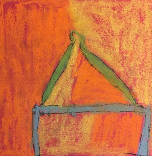 Students create observational drawings using chalk pastel.