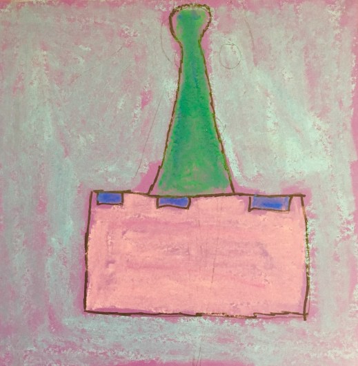 Students create observational drawings using chalk pastel.