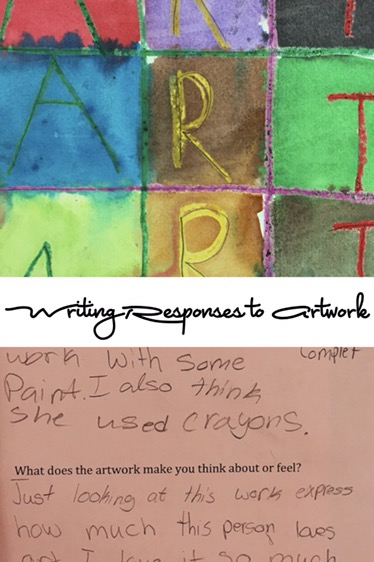 Fourth graders visited the Showcase and wrote about a piece of artwork created by a second grader.